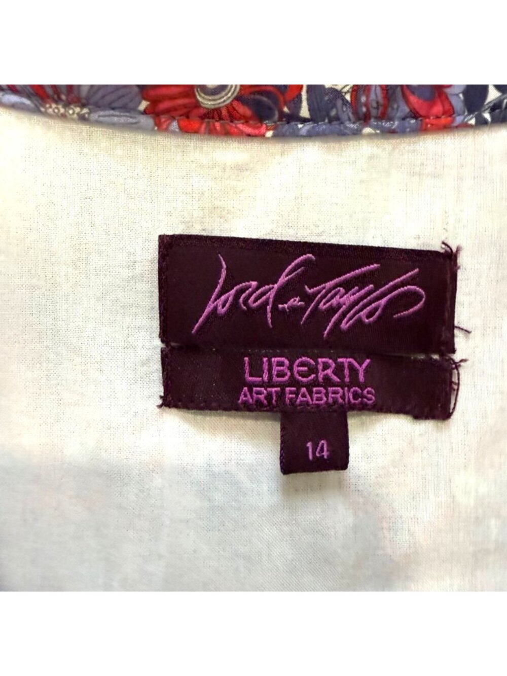 Lord & Taylor Liberty Fabrics Women's Shirt Dress 14 Cottagecore Floral Purple - Picture 8 of 13
